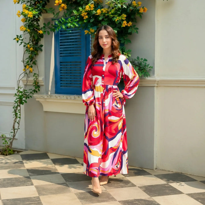 MULTI COLOUR LONG DRESS