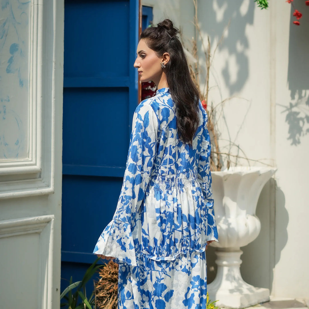 WRINKLED PRINTED DRESS