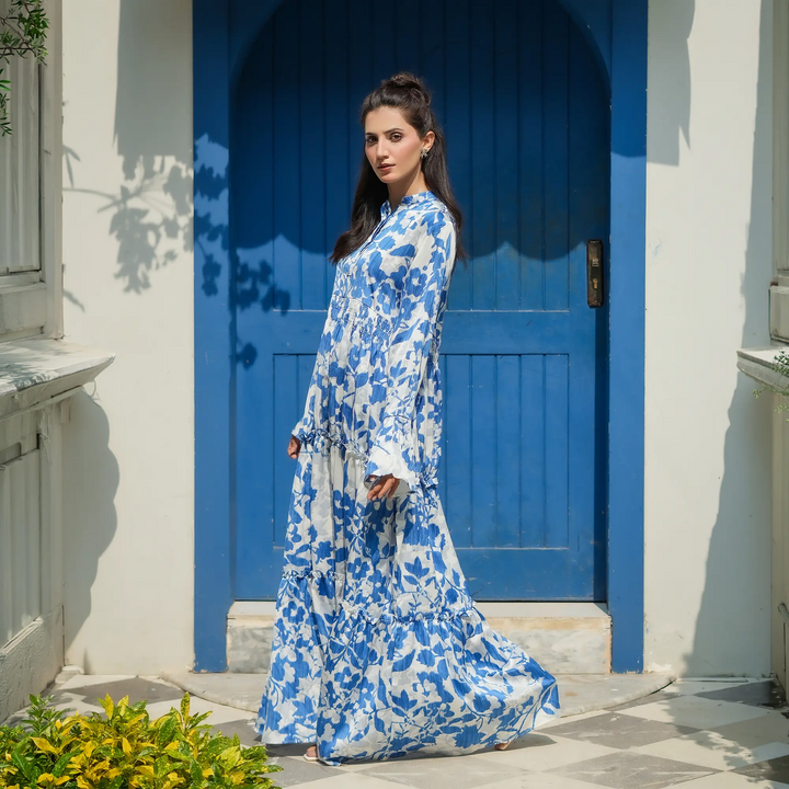 WRINKLED PRINTED DRESS