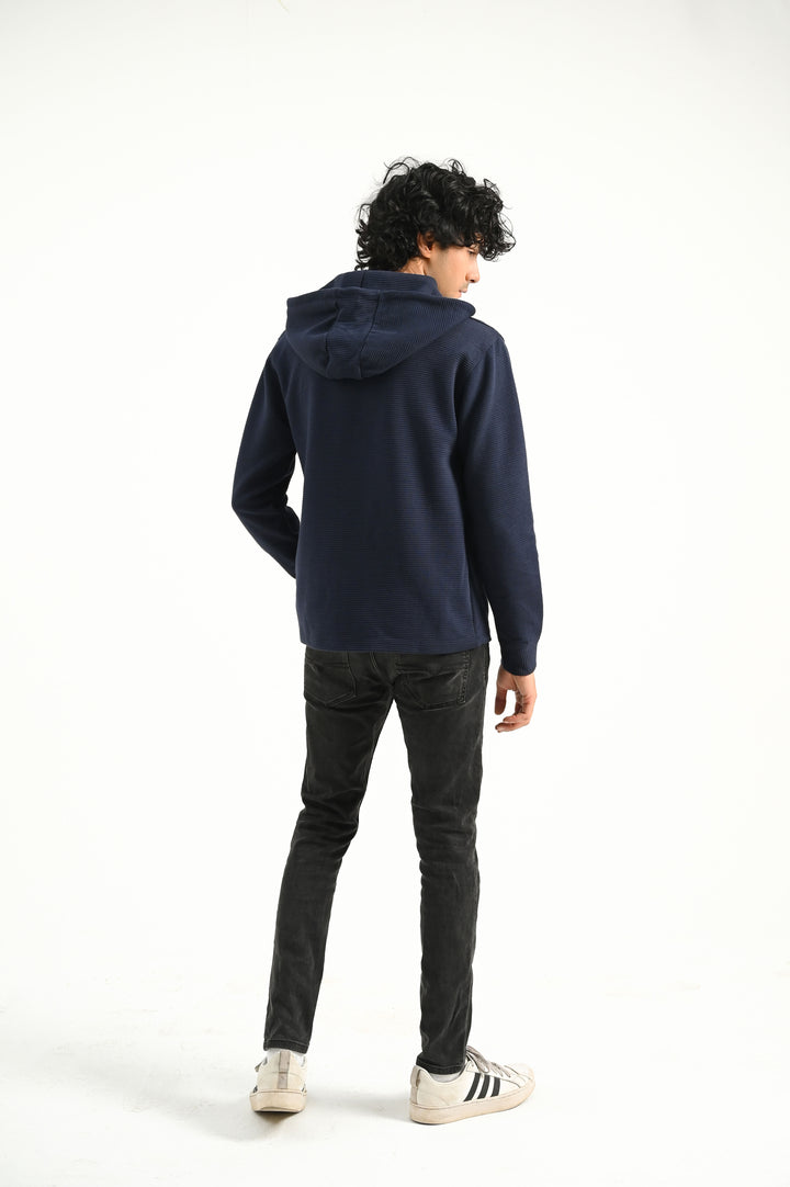 Premium Ottoman Hoodie / Navy blue