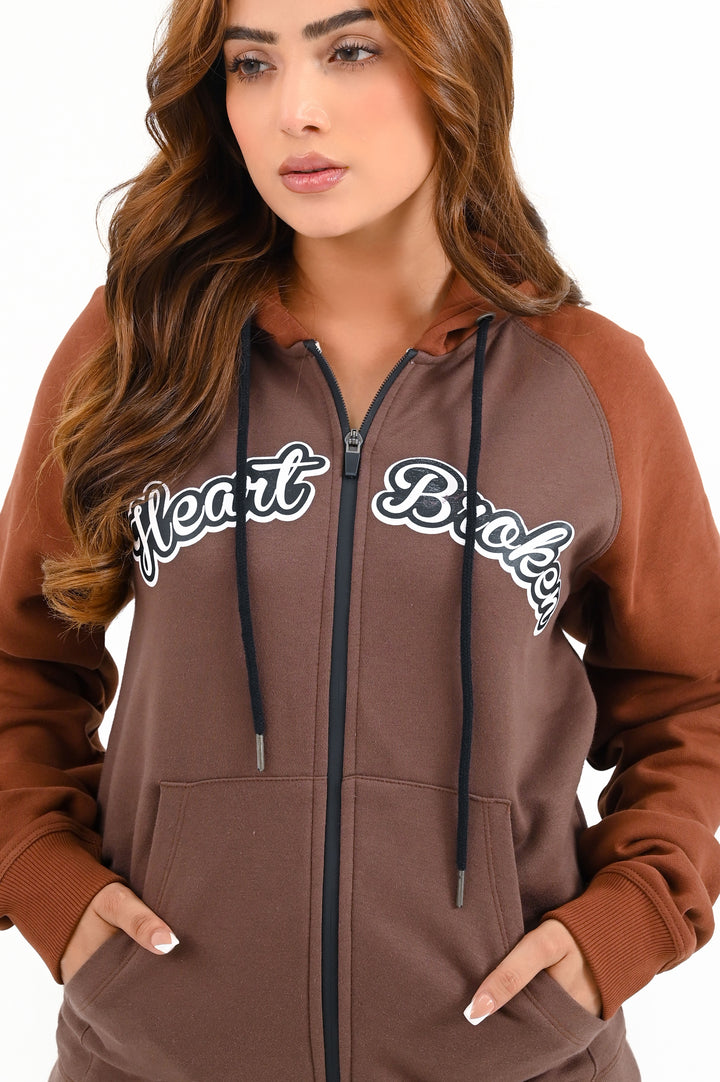 Heart Broken Hoodie / Brown & Rust 💔