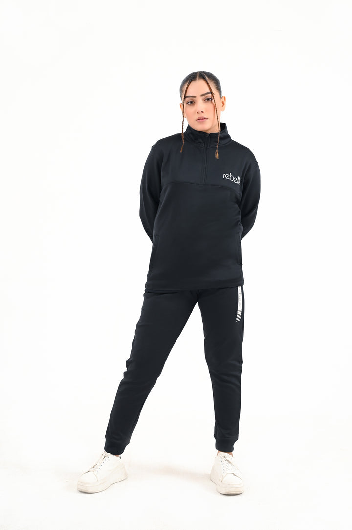 Premium MockNeck Tracksuit / Black