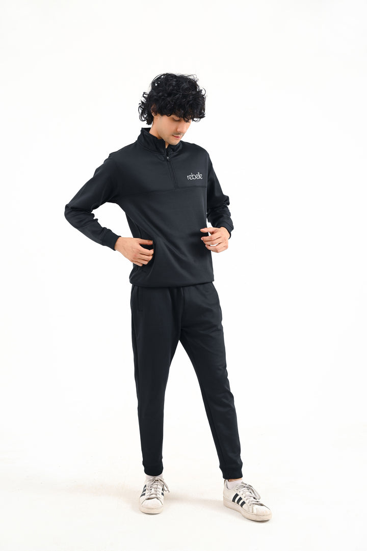 Premium MockNeck Tracksuit / Black
