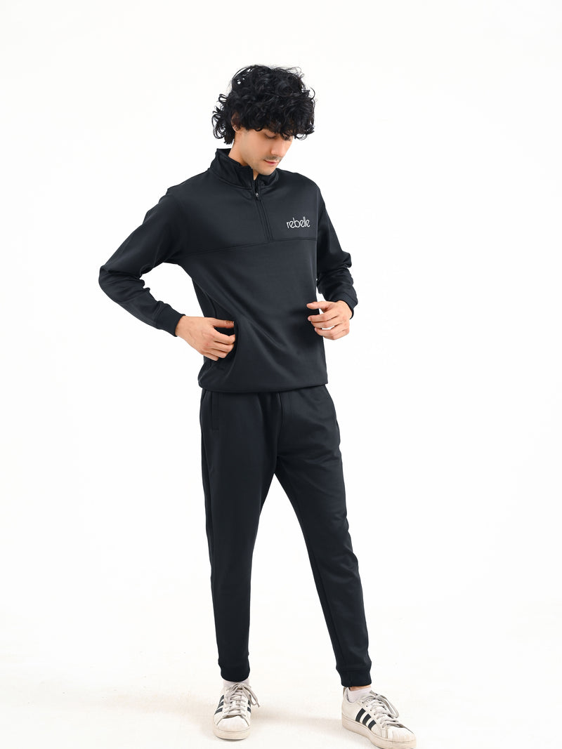 Premium MockNeck Tracksuit / Black