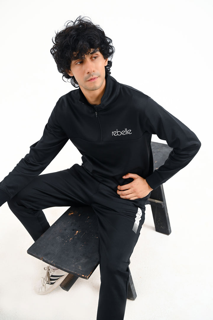 Premium MockNeck Tracksuit / Black