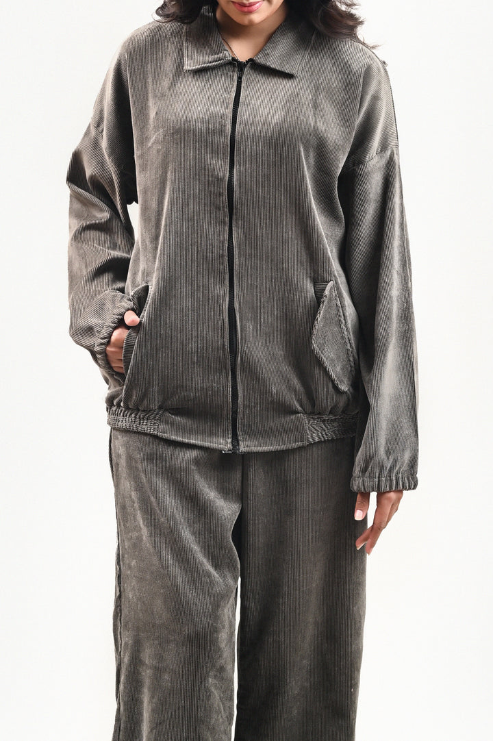 Corduroy Co-ord set-Grey