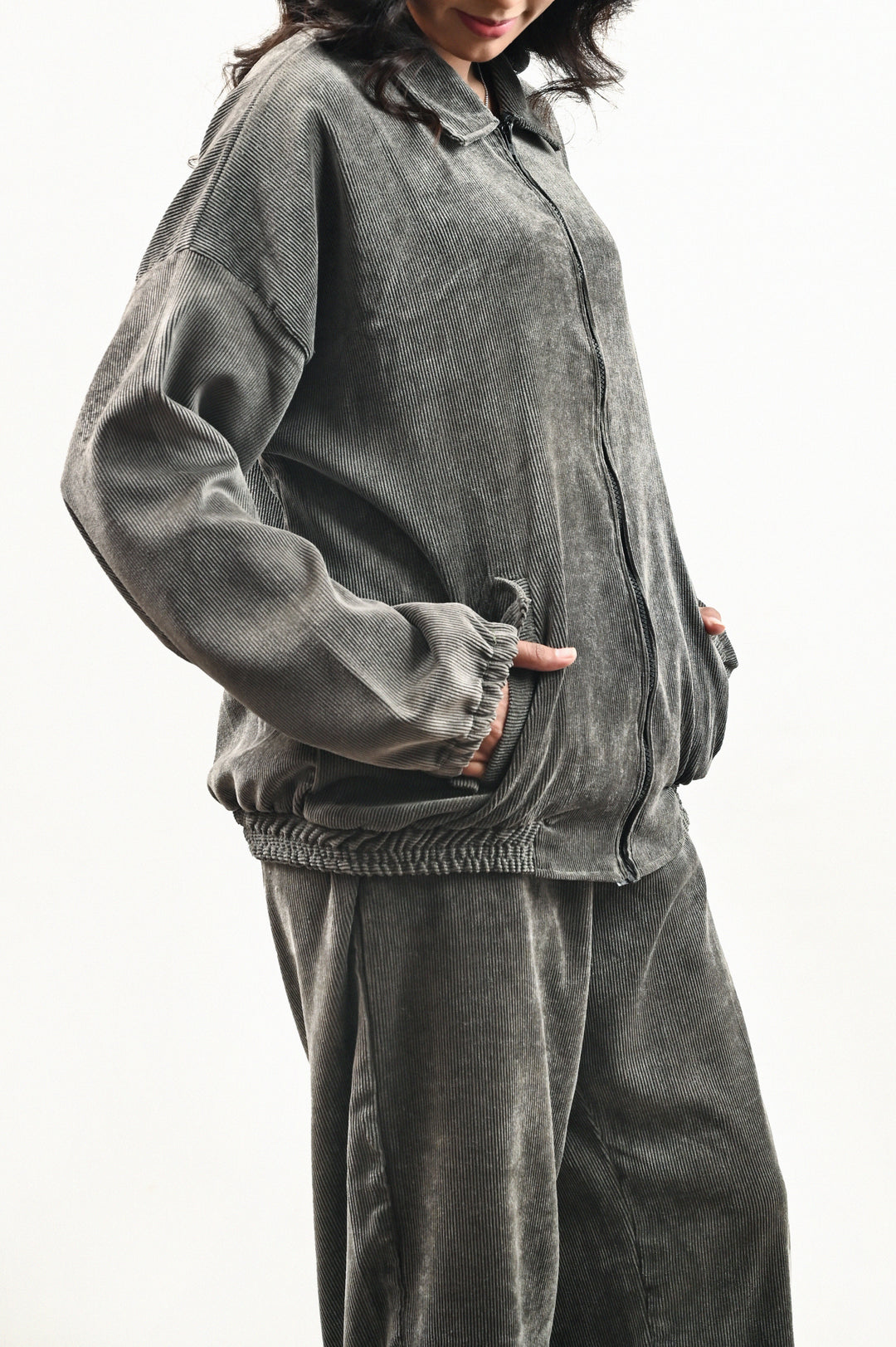Corduroy Co-ord set-Grey