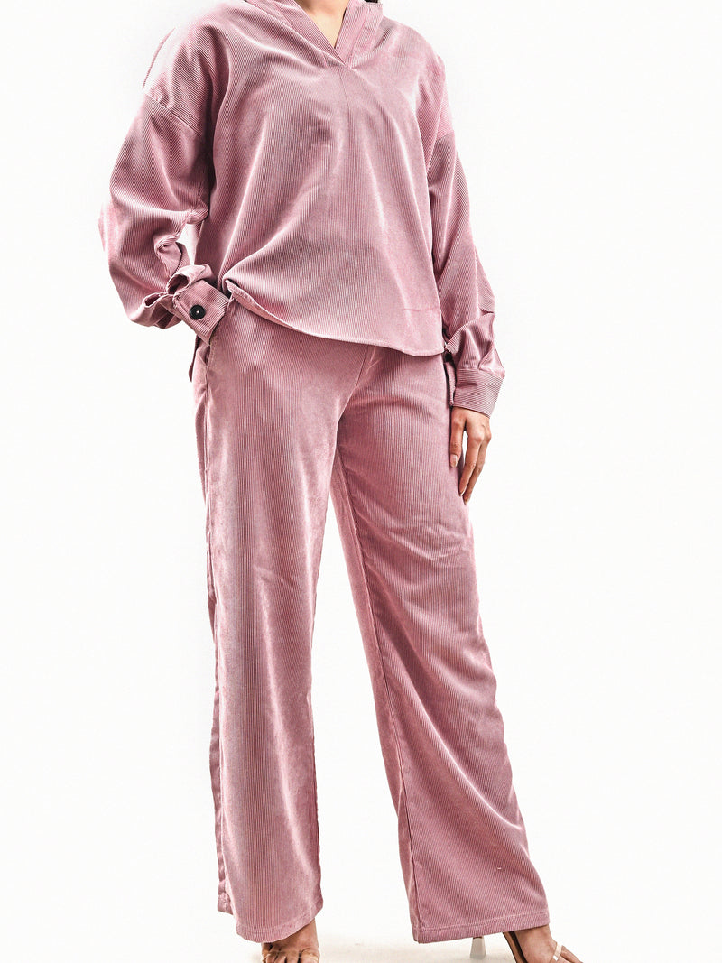 Chic Ribbed Corduroy Co-ord Set