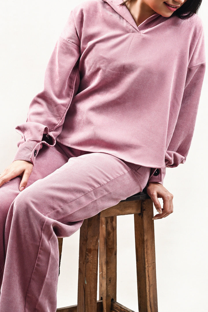 Chic Ribbed Corduroy Co-ord Set