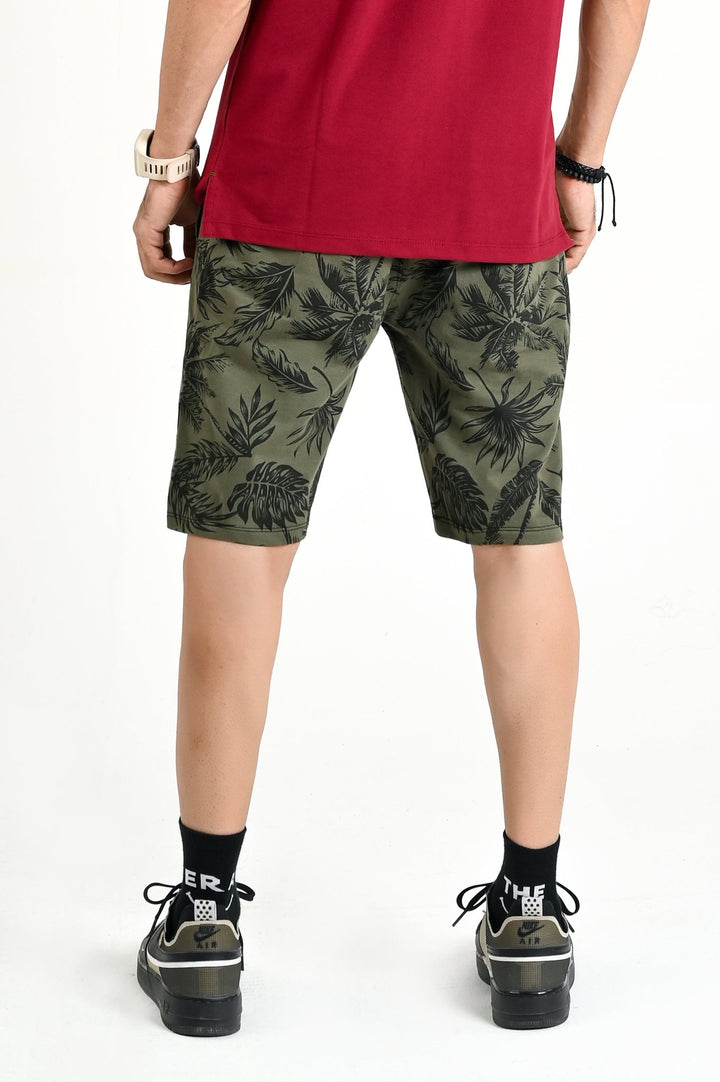 “Leaf Print” Short / Green - rebelle