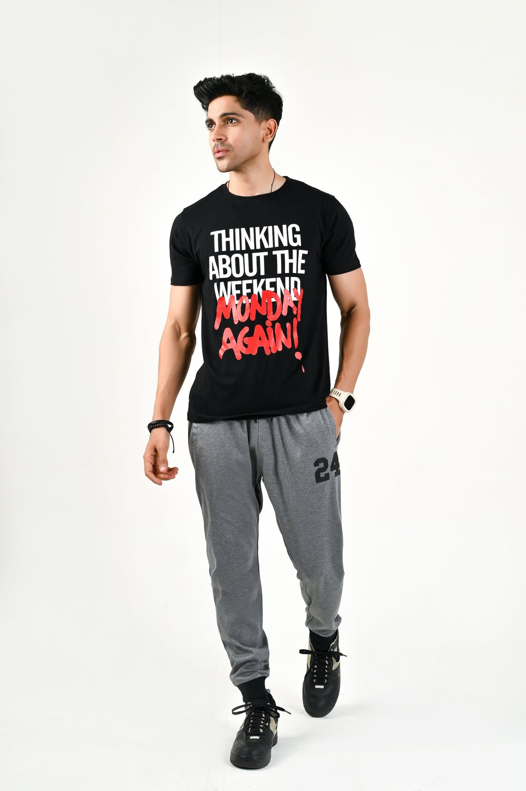 “Monday Again” Tees / Black - rebelle